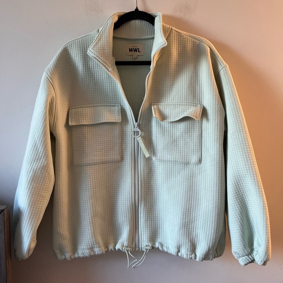 Madewell MWL Quilted Jacquard Zip Jacket in Iced Mint - SMALL - Picture 5 of 12